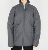 Womens Jack Wolfskin Madison Quilted 5009071 Dark Steel Zip Up Stormlock Jacket